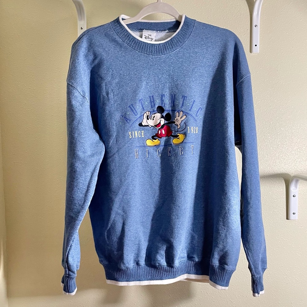 Disney Store Mickey Mouse Sweatshirt Blue Made USA